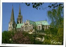 CPM Les merveilles de Chartres Eure et Loir le croisillon sud de la Cathedrale XIi siecle le Clocher