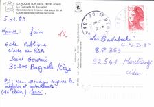 CPM La Roque sur Ceze Gard la cascade du Sautadet Spectaculaire erosion des eaux de la Ceze dans les