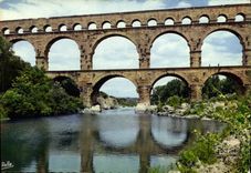 CPM Le Pont du Gard Gard Aqueduc romain commence vers l'an 19 avant JC pour alimenter Nimes en eaux 