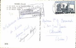 CPM Nimes Gard le Jardin de la Fontaine XVIII S les arenes romaines la Maison carree 