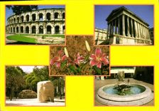 CPM Nimes Place d'Assas Place du Marche les Arenes la Maison Carree 