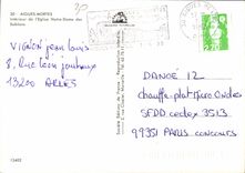CPM Aigues Mortes interieur de l'eglise Notre Dame des Sablans 