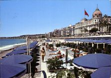 CPM Nice Cote d'Azur plage sur la Promenade des Anglais 