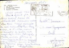 CPM Menton A M les Jardins Menton vu de Garavan la Vieille Ville Garavan la Frontiere 