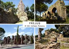 CPM Frejus et ses ruines romaines la lanterne d'Auguste l'aqueduc les arenes le theatre 