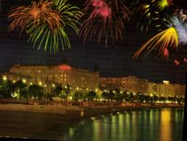 CPM La Cote d'Azur Cannes la Croisette Festival de Feux d'Artifice 