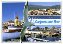 CPM Cote d'Azur French Riviera Cagnes sur mer vue generale la plage l'eglise et le port du Cros de C