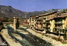 CPM Environs de Menton A M Sospel le vieux pont sur la Bevera et vue generale 