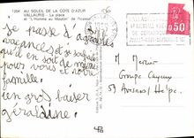 CPM Au soleil de la Cote d'Azur Vallauris la place et l'Homme au Mouton de Picasso 