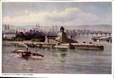 CPM Coblence situation splendide au confluent de la Moselle et du Rhin le Deutsches Eck 