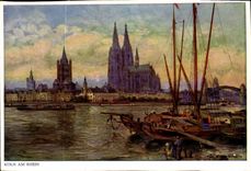 CPM Vue sur la ville de Cologne avec sa cathedrale une des plus belles du monde 