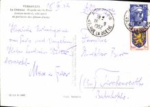 CPM Versailles Le Chateau facade sur le Parc corps central aile nord et parterre des pieces d'eau 