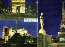 CPM Paris Arc de Triomphe Notre Dame Tour 