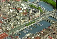 CPM Amsterdam Holland Vue aerienne du Damrak et du Prins Hendrikkade 