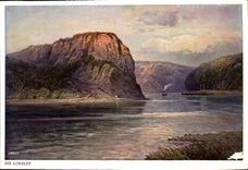 CPM Le rocher de la Loreley riche en legendes s'avance dans le fleuve en force Rendu celebre dans le