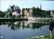CPM Troyes Aube Le canal et Eglise Urbain IV 