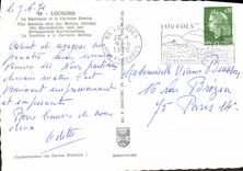 CPM Lourdes La Basilique et le Calvaire Breton 