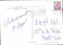 CPM Lourdes La Grotte miraculeuse La Basilique L'Apparition 