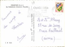 CPM Chartres E et L La Cathedrale Illuminee Facade 