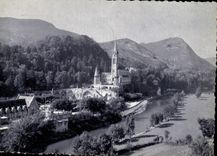 CPM Lourdes La Basilique et le Gave 