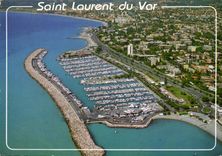 CPM Cote d'Azur St Laurent du Var Vue aerienne le port de plaisance au fond Cagnes 