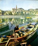 CPM La Cote d'Azur Miracle de la nature Menton Alpes Maritimes La Vieille ville Peche Pecheur Bateau