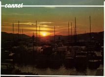 CPM Cote d'Azur Cannes Coucher de soleil sur le Port Sunset on the port 