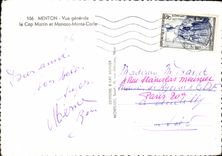 CPM Menton Vue generale le Cap Martin et Monaco Monte Carlo 