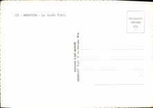 CPM Menton Le Jardin Public 