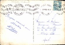 CPM Menton Route du bord de Mer et Vue generale prise de Garavan 