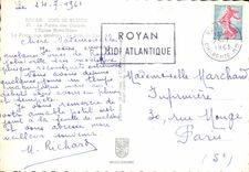 CPM Royan Cote de Beaute Le Palais des Congres L'Eglise Notre Dame La Plage vue generale Le Front de