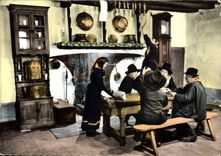 CPM L'Auvergne Le Casse croute en revenant de foire Folklore