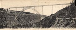 CPA Carte Double Panorama du viaduc de Garabit