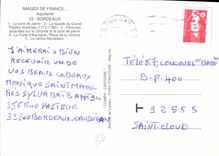 CPM Aquitaine Bordeaux Le Pont de Pierre la facade du Grand Theatre Illuminee 1773 1780 Peniches ama