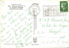 CPM Amboise Chateau Royal XV S la Chapelle St Hubert Haut Relief du Linteau