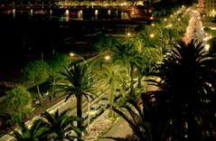 CPM La Cote d'Azur miracle de la nature cannes Alpes Maritimes la Croisette vers le Suquet la nuit 