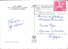 CPM Lac Leman Montreusienne en costume et le Chateau de Chillon 