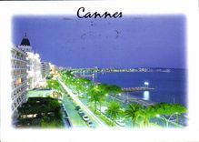 CPM La Cote d'Azur Inoubliable Cannes A M la Croisette by night 