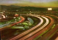 CPM Nocturno del distribuidor de trafico El Pulpa Caracas 