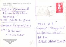 CPM Bourg en Bresse Ain le Moulin fleuri et l'eglise de Brou