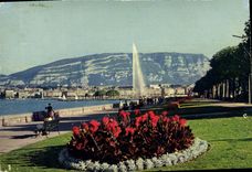 CPM Geneve le Quai Wilson et le Jet d'eau 