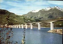 CPM Les Alpes Le Lac de Serre Poncon le Pont de Savines 