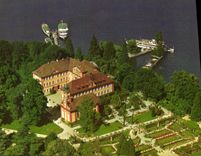 CPM Ile de Mainau au Lac de Constance Chateau Eglise Terrasse du Chateau et Roseraie 