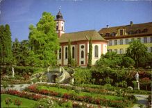 CPM Ile de Mainau au Lac de Constance la roseraie avec le perron menant a la terrasse du chateau 