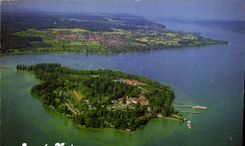 CPM Ile de Mainau au Lac de Constance avec le haut plateau du Bodanruck et le lac interieur dit Lac 