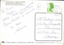 CPM Cote d'Azur French riviera Grasse Alpes Maritimes Cite des Fleurs capital des Parfums 