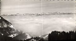 CPM La Route Blanche Paris Geneve la mer de brouillards le Mont Blanc et les Alpes vus du Col de la 