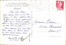 CPM La Route Blanche Paris Geneve la mer de brouillards le Mont Blanc et les Alpes vus du Col de la 