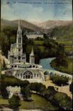 CPA Lourdes La Basilique Vue prise du Chateau Fort 