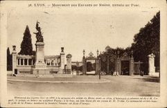 CPA Lyon Monument des Enfants du Rhone entree du Parc 